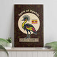 Uganda Canvas Wall Art - Grey Crowned Crane and Tribal Pattern Spirit of Uganda Theme