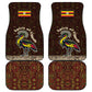 Uganda Car Mats - Grey Crowned Crane and Tribal Pattern Spirit of Uganda Theme