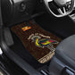 Uganda Car Mats - Grey Crowned Crane and Tribal Pattern Spirit of Uganda Theme