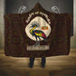Uganda Hooded Blanket - Grey Crowned Crane and Tribal Pattern Spirit of Uganda Theme