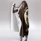 Uganda Hooded Blanket - Grey Crowned Crane and Tribal Pattern Spirit of Uganda Theme