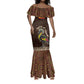 Uganda Mermaid Dress - Grey Crowned Crane and Tribal Pattern Spirit of Uganda Theme