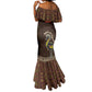 Uganda Mermaid Dress - Grey Crowned Crane and Tribal Pattern Spirit of Uganda Theme