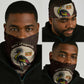 Uganda Neck Gaiter - Grey Crowned Crane and Tribal Pattern Spirit of Uganda Theme TS04