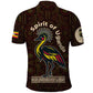Uganda Polo Shirt - Grey Crowned Crane and Tribal Pattern Spirit of Uganda Theme