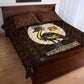 Uganda Quilt Bed Set - Grey Crowned Crane and Tribal Pattern Spirit of Uganda Theme