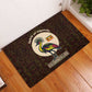 Uganda Rubber Doormat - Grey Crowned Crane and Tribal Pattern Spirit of Uganda Theme