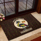 Uganda Rubber Doormat - Grey Crowned Crane and Tribal Pattern Spirit of Uganda Theme