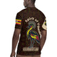 Uganda Rugby Jersey - Grey Crowned Crane and Tribal Pattern Spirit of Uganda Theme