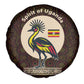 Uganda Spare Tire Cover - Grey Crowned Crane and Tribal Pattern Spirit of Uganda Theme