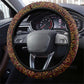 Uganda Steering Wheel Cover - Grey Crowned Crane and Tribal Pattern Spirit of Uganda Theme