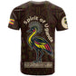 Uganda T shirt - Grey Crowned Crane and Tribal Pattern Spirit of Uganda Theme