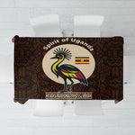 Uganda Tablecloth - Grey Crowned Crane and Tribal Pattern Spirit of Uganda Theme