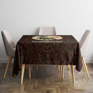 Uganda Tablecloth - Grey Crowned Crane and Tribal Pattern Spirit of Uganda Theme