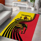 Uganda Area Rug - African Wildlife Elephant Lion and Crane in Tribal Pattern Design