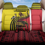 Uganda Back Car Seat Cover - African Wildlife Elephant Lion and Crane in Tribal Pattern Design