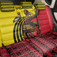 Uganda Back Car Seat Cover - African Wildlife Elephant Lion and Crane in Tribal Pattern Design