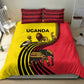 Uganda Bedding Set - African Wildlife Elephant Lion and Crane in Tribal Pattern Design