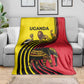 Uganda Blanket - African Wildlife Elephant Lion and Crane in Tribal Pattern Design