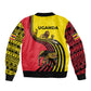 Uganda Bomber Jacket - African Wildlife Elephant Lion and Crane in Tribal Pattern Design