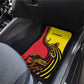 Uganda Car Mats - African Wildlife Elephant Lion and Crane in Tribal Pattern Design