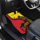 Uganda Car Mats - African Wildlife Elephant Lion and Crane in Tribal Pattern Design