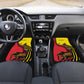 Uganda Car Mats - African Wildlife Elephant Lion and Crane in Tribal Pattern Design