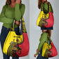 Uganda Grocery Bag - African Wildlife Elephant Lion and Crane in Tribal Pattern Design