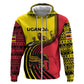 Uganda Hoodie - African Wildlife Elephant Lion and Crane in Tribal Pattern Design