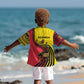 Uganda Kid Hawaiian Shirt - African Wildlife Elephant Lion and Crane in Tribal Pattern Design