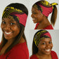 Uganda Neck Gaiter - African Wildlife Elephant Lion and Crane in Tribal Pattern Design TS04
