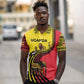 Uganda Polo Shirt - African Wildlife Elephant Lion and Crane in Tribal Pattern Design