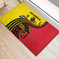 Uganda Rubber Doormat - African Wildlife Elephant Lion and Crane in Tribal Pattern Design
