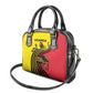 Uganda Shoulder Handbag - African Wildlife Elephant Lion and Crane in Tribal Pattern Design