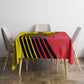 Uganda Tablecloth - African Wildlife Elephant Lion and Crane in Tribal Pattern Design