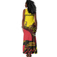 Uganda Tank Maxi Dress - African Wildlife Elephant Lion and Crane in Tribal Pattern Design
