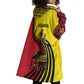 Uganda Wearable Blanket Hoodie - African Wildlife Elephant Lion and Crane in Tribal Pattern Design