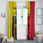 Uganda Window Curtain - African Wildlife Elephant Lion and Crane in Tribal Pattern Design