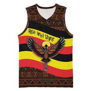 Uganda Basketball Jersey - Crested Crane and Rise and Shine Tribal Pattern Design - African Pride