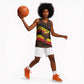 Uganda Basketball Jersey - Crested Crane and Rise and Shine Tribal Pattern Design - African Pride