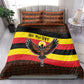 Uganda Bedding Set - Crested Crane and Rise and Shine Tribal Pattern Design