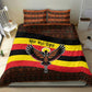 Uganda Bedding Set - Crested Crane and Rise and Shine Tribal Pattern Design