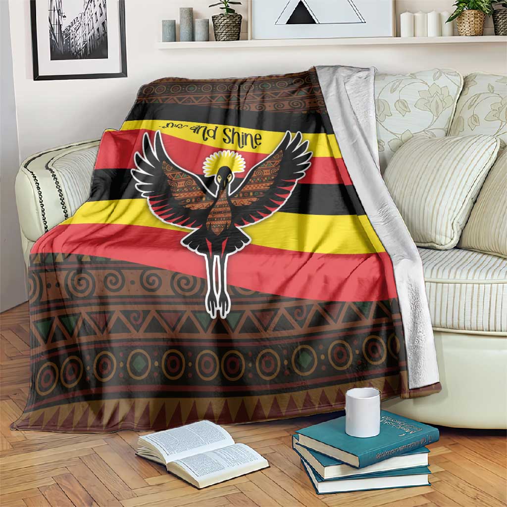 Uganda Blanket - Crested Crane and Rise and Shine Tribal Pattern Design