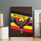 Uganda Canvas Wall Art - Crested Crane and Rise and Shine Tribal Pattern Design