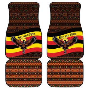Uganda Car Mats - Crested Crane and Rise and Shine Tribal Pattern Design
