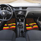 Uganda Car Mats - Crested Crane and Rise and Shine Tribal Pattern Design