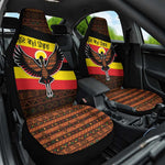 Uganda Car Seat Cover - Crested Crane and Rise and Shine Tribal Pattern Design