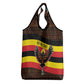 Uganda Grocery Bag - Crested Crane and Rise and Shine Tribal Pattern Design
