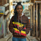 Uganda Hoodie - Crested Crane and Rise and Shine Tribal Pattern Design