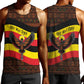 Uganda Men Tank Top - Crested Crane and Rise and Shine Tribal Pattern Design